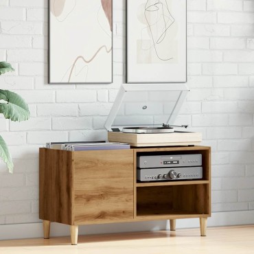 ντουλάπι δίσκων vidaXL Δρυς τεχνίτης 84,5x38x48cm Κατασκευασμένο ξύλο 1 τεμ.