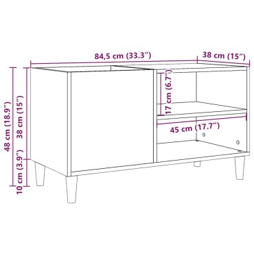 ντουλάπι δίσκων vidaXL Δρυς τεχνίτης 84,5x38x48cm Κατασκευασμένο ξύλο 1 τεμ.