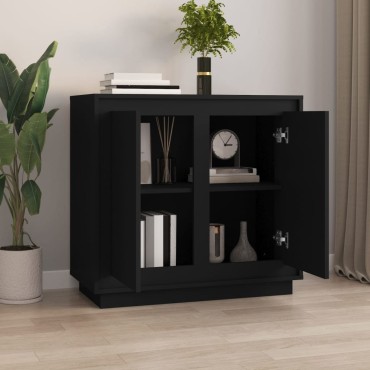 vidaXL Ντουλάπι Μαύρο 80x34x75cm από Επεξεργασμένο Ξύλο 1 τεμ.