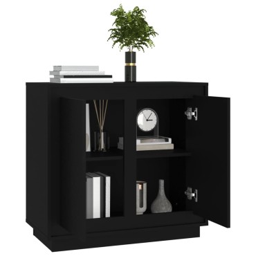 vidaXL Ντουλάπι Μαύρο 80x34x75cm από Επεξεργασμένο Ξύλο 1 τεμ.