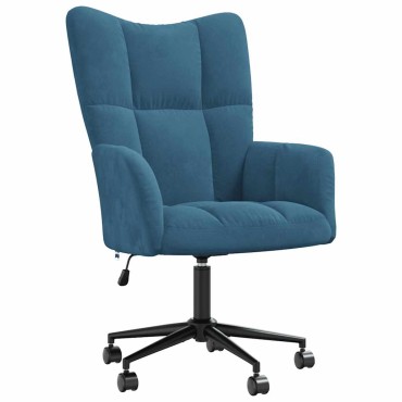 vidaXL Πολυθρόνα Relax Μπλε Βελούδινη 61,5x69x(94,5-102)cm 1 τεμ.