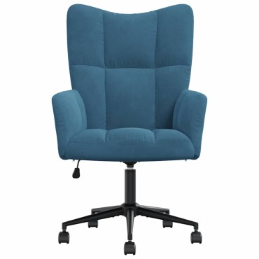 vidaXL Πολυθρόνα Relax Μπλε Βελούδινη 61,5x69x(94,5-102)cm 1 τεμ.