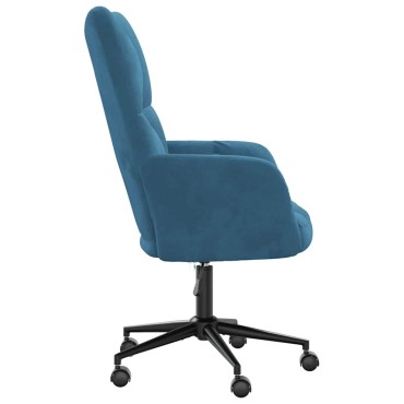 vidaXL Πολυθρόνα Relax Μπλε Βελούδινη 61,5x69x(94,5-102)cm 1 τεμ.