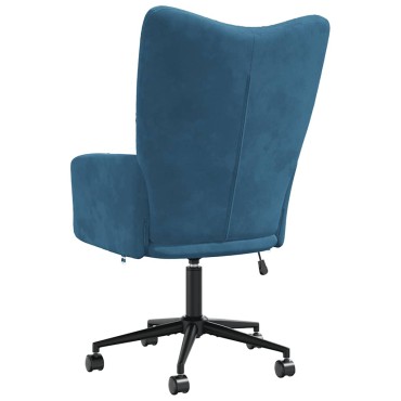 vidaXL Πολυθρόνα Relax Μπλε Βελούδινη 61,5x69x(94,5-102)cm 1 τεμ.