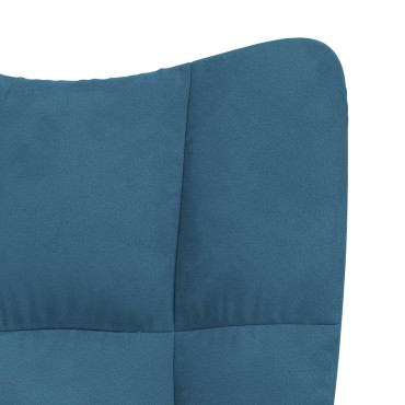 vidaXL Πολυθρόνα Relax Μπλε Βελούδινη 61,5x69x(94,5-102)cm 1 τεμ.