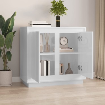 vidaXL Ντουλάπι Γυαλιστερό Λευκό 80x34x75cm από Επεξεργασμένο Ξύλο 1 τεμ.