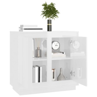 vidaXL Ντουλάπι Γυαλιστερό Λευκό 80x34x75cm από Επεξεργασμένο Ξύλο 1 τεμ.
