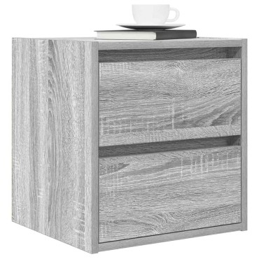 vidaXL Κομοδίνα Επιτοίχια Γκρι Sonoma 38x34x40cm 1 τεμ.