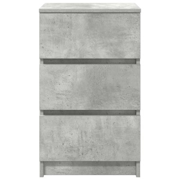 vidaXL Κομοδίνα με 3 συρτάρια 2 τεμ. Μπετόν Γκρι 39x35x65cm