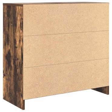 vidaXL Συρταριέρα με Συρτάρια Καπνιστή Δρυς 80x34x76cm Επεξ. Ξύλο 1 τεμ.