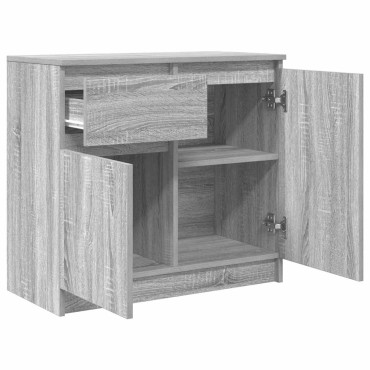 vidaXL Συρταριέρα με Συρτάρια Γκρι Sonoma 71x35x65cm από Επεξ. Ξύλο 1 τεμ.