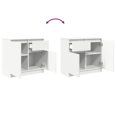 vidaXL Συρταριέρα με Συρτάρια Λευκή 71x35x65cm από Επεξ. Ξύλο 1 τεμ.