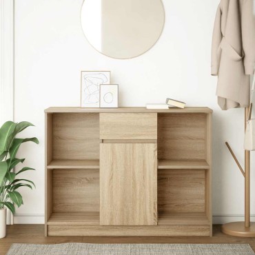 vidaXL Συρταριέρα με Συρτάρια Sonoma Δρυς 101x35x76cm από Επεξ. Ξύλο 1 τεμ.