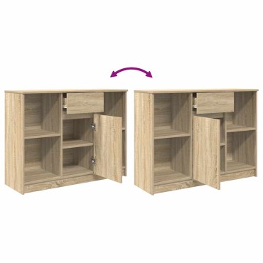 vidaXL Συρταριέρα με Συρτάρια Sonoma Δρυς 101x35x76cm από Επεξ. Ξύλο 1 τεμ.