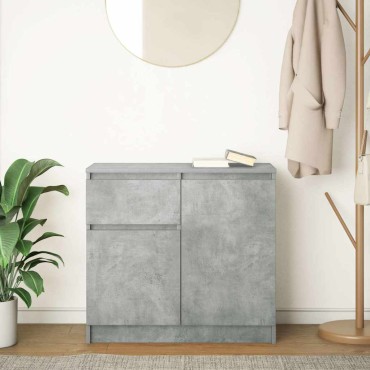 vidaXL Συρταριέρα με Συρτάρια Γκρι Σκυρ. 71x35x65cm από Επεξ. Ξύλο 1 τεμ.