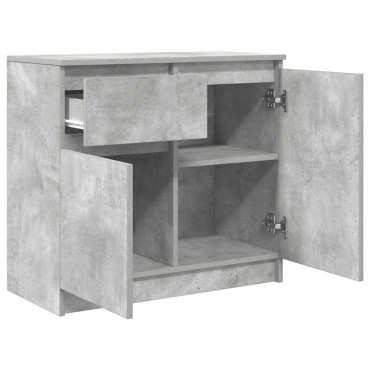 vidaXL Συρταριέρα με Συρτάρια Γκρι Σκυρ. 71x35x65cm από Επεξ. Ξύλο 1 τεμ.
