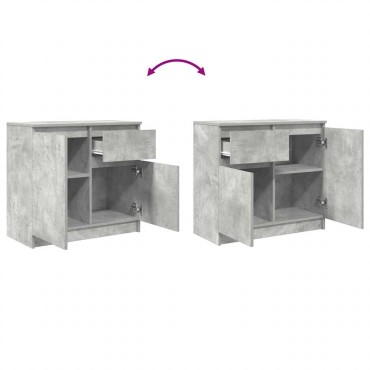 vidaXL Συρταριέρα με Συρτάρια Γκρι Σκυρ. 71x35x65cm από Επεξ. Ξύλο 1 τεμ.