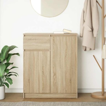 vidaXL Συρταριέρα με Συρτάρια Sonoma Δρυς 71x35x84cm από Επεξ. Ξύλο 1 τεμ.