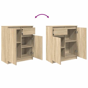 vidaXL Συρταριέρα με Συρτάρια Sonoma Δρυς 71x35x84cm από Επεξ. Ξύλο 1 τεμ.