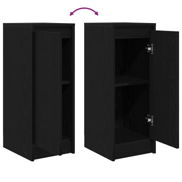 vidaXL Sideboard Μαύρη βελανιδιά 29,5x34x76cm Κατασκευασμένο ξύλο 1 τεμ.