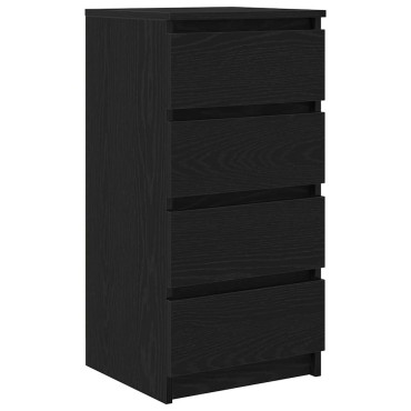 vidaXL Συρταριέρα Μαύρη βελανιδιά 37,5x35x76cm Κατασκευασμένο ξύλο 1 τεμ.