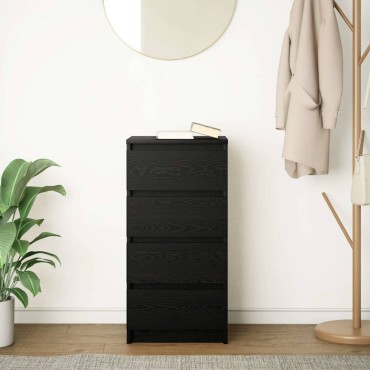 vidaXL Συρταριέρα Μαύρη βελανιδιά 37,5x35x76cm Κατασκευασμένο ξύλο 1 τεμ.