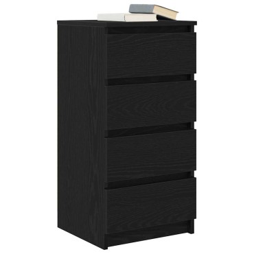 vidaXL Συρταριέρα Μαύρη βελανιδιά 37,5x35x76cm Κατασκευασμένο ξύλο 1 τεμ.