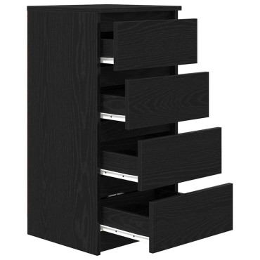 vidaXL Συρταριέρα Μαύρη βελανιδιά 37,5x35x76cm Κατασκευασμένο ξύλο 1 τεμ.