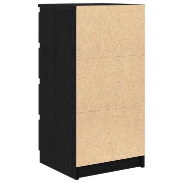 vidaXL Συρταριέρα Μαύρη βελανιδιά 37,5x35x76cm Κατασκευασμένο ξύλο 1 τεμ.