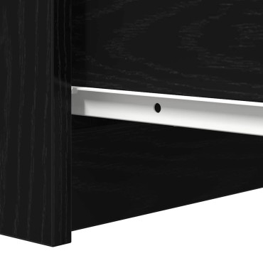vidaXL Συρταριέρα Μαύρη βελανιδιά 37,5x35x76cm Κατασκευασμένο ξύλο 1 τεμ.
