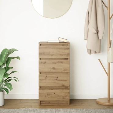 vidaXL Μπουφές Αρτισιανή Δρυς 37,5x35x76cm από Επεξεργασμένο Ξύλο 1 τεμ.