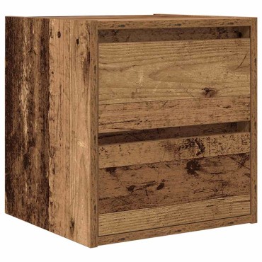 vidaXL Κομοδίνο Επιτοίχιο Όψη Παλαιού Ξύλου 38x34x40cm 1 τεμ.