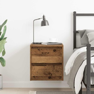 vidaXL Κομοδίνο Επιτοίχιο Όψη Παλαιού Ξύλου 38x34x40cm 1 τεμ.