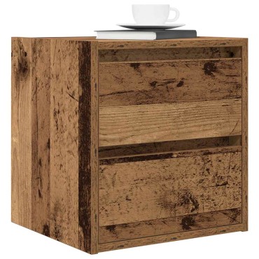vidaXL Κομοδίνο Επιτοίχιο Όψη Παλαιού Ξύλου 38x34x40cm 1 τεμ.