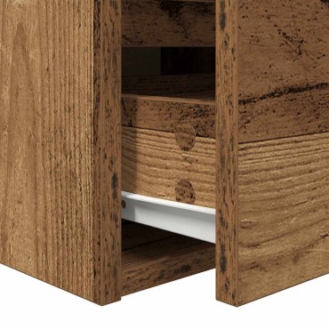 vidaXL Κομοδίνο Επιτοίχιο Όψη Παλαιού Ξύλου 38x34x40cm 1 τεμ.