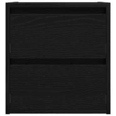 vidaXL Κομοδίνο Επιτοίχιο Μαύρη βελανιδιά 38x34x40cm 1 τεμ.