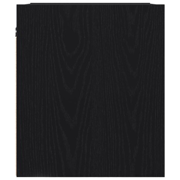 vidaXL Κομοδίνο Επιτοίχιο Μαύρη βελανιδιά 38x34x40cm 1 τεμ.