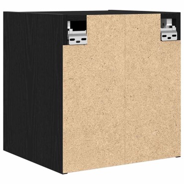 vidaXL Κομοδίνο Επιτοίχιο Μαύρη βελανιδιά 38x34x40cm 1 τεμ.