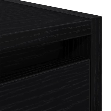 vidaXL Κομοδίνο Επιτοίχιο Μαύρη βελανιδιά 38x34x40cm 1 τεμ.