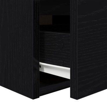 vidaXL Κομοδίνο Επιτοίχιο Μαύρη βελανιδιά 38x34x40cm 1 τεμ.