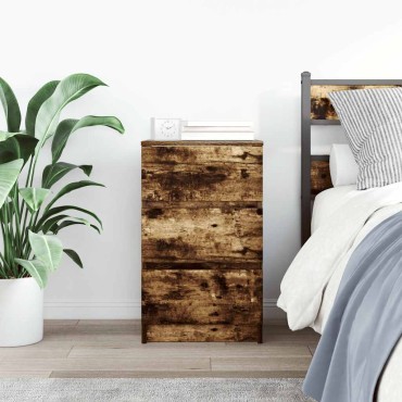 vidaXL Κομοδίνο με 3 συρτάρια Καπνιστή δρυς 39x35x65cm 1 τεμ.