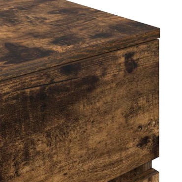 vidaXL Κομοδίνο με 3 συρτάρια Καπνιστή δρυς 39x35x65cm 1 τεμ.