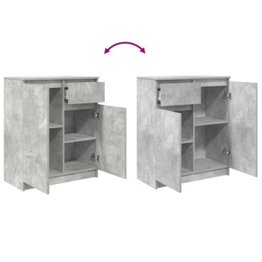 vidaXL Συρταριέρα με Συρτάρια Γκρι Σκυρ. 71x35x84cm από Επεξ. Ξύλο 1 τεμ.
