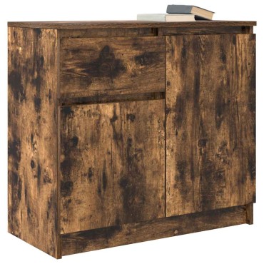 vidaXL Συρταριέρα με Συρτάρια Καπνιστή Δρυς 71x35x65cm Επεξ. Ξύλο 1 τεμ.