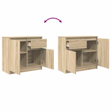 vidaXL Συρταριέρα με Συρτάρια Sonoma Δρυς 71x35x65cm από Επεξ. Ξύλο 1 τεμ.