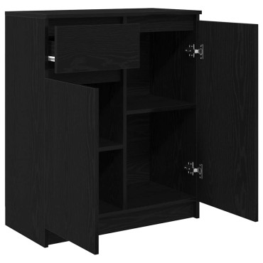 vidaXL Συρταριέρα με Συρτάρια Μαύρη βελανιδιά 71x35x84cm Επεξ. Ξύλο 1 τεμ.
