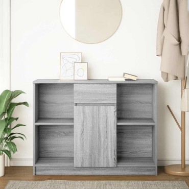 vidaXL Συρταριέρα με Συρτάρια Γκρι Sonoma 101x35x76cm από Επεξ. Ξύλο 1 τεμ.