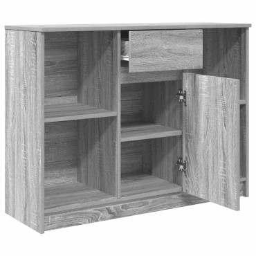 vidaXL Συρταριέρα με Συρτάρια Γκρι Sonoma 101x35x76cm από Επεξ. Ξύλο 1 τεμ.