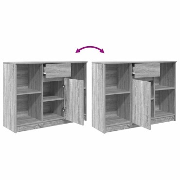 vidaXL Συρταριέρα με Συρτάρια Γκρι Sonoma 101x35x76cm από Επεξ. Ξύλο 1 τεμ.