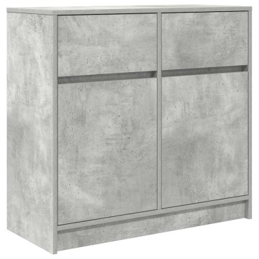 vidaXL Συρταριέρα με Συρτάρια Γκρι Σκυρ. 80x34x76cm από Επεξ. Ξύλο 1 τεμ.